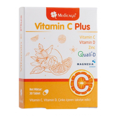 Medicago Vitamin C Plus + ZINC +D3  30 tablets