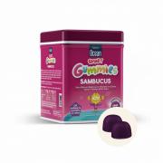 Ocean Smart Gummies Sambucus - это пищевая добавка, содержащая экстракт черной бузины, витамин С и цинк в форме 64 жевательных гелей. Он имеет малиновый вкус и содержит сок черной моркови и яблока