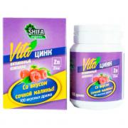 Vita цинк (Zn) со вкусом малины  "shifa organic" 100 шт.